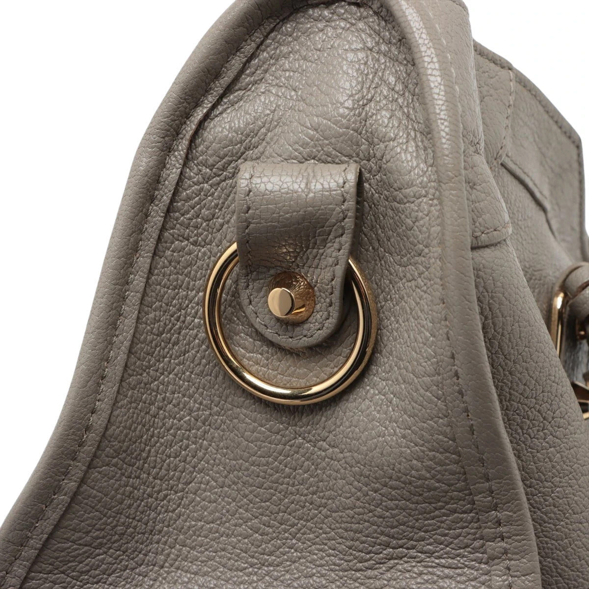 Pre-Loved Classic Metallic Edge City Handbag Leather with Gold Hardware, Gray