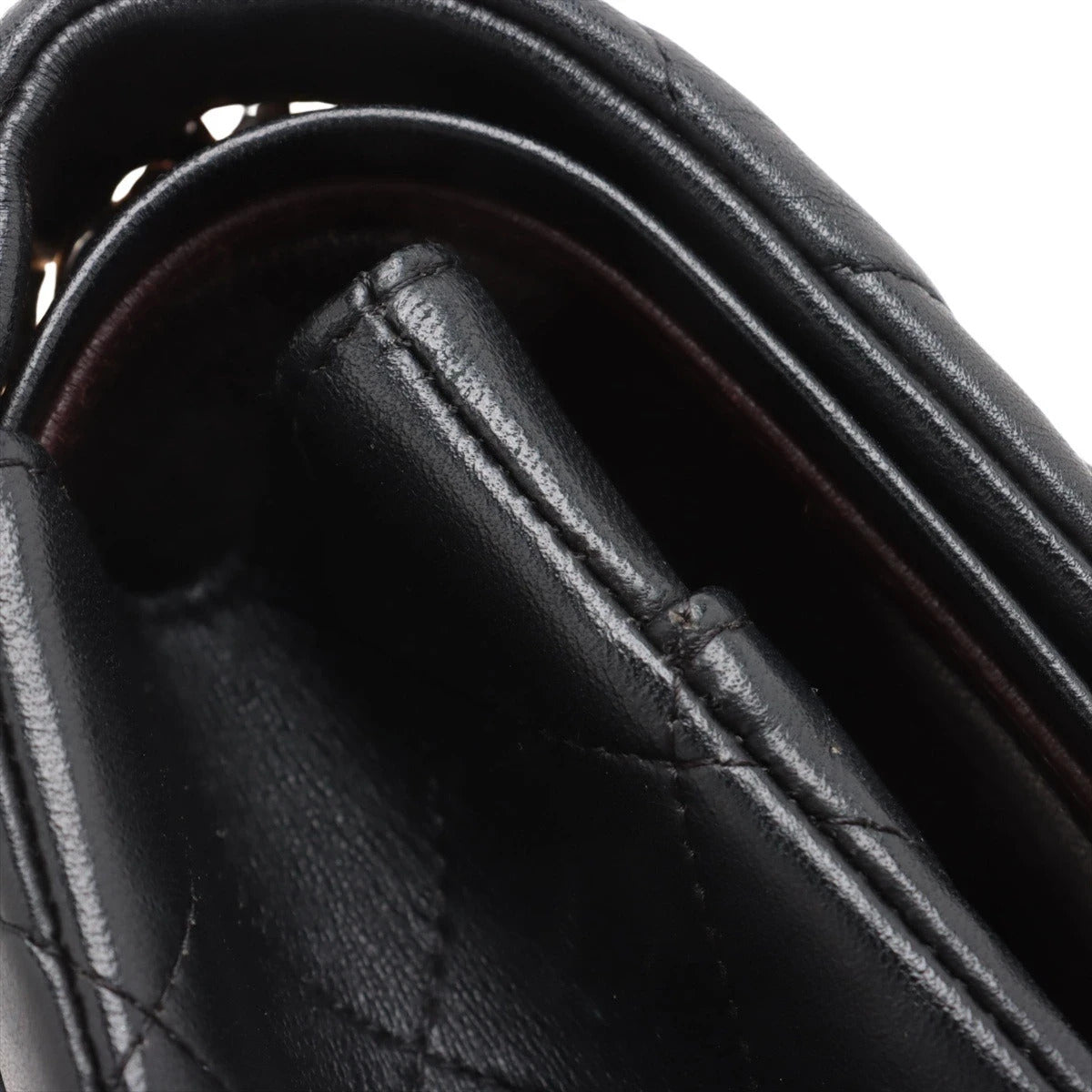 Pre-Loved Classic Double Flap Shoulder Bag Quilted Leather Jumbo with Gold Hardware, Black