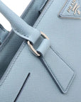Pre-Loved Galleria Tote Leather Medium with Silver Hardware, Light Blue