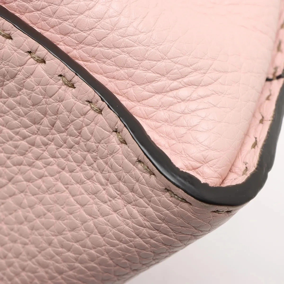 Pre-Loved Peekaboo Selleria Handbag Leather Mini with Silver Hardware, Pink