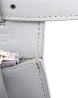 Pre-Loved Classic Box Shoulder Bag Leather Medium with Silver Hardware, Gray