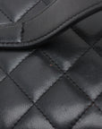 Pre-Loved Vanity Case Handbag Quilted Leather with Gold Hardware, Black