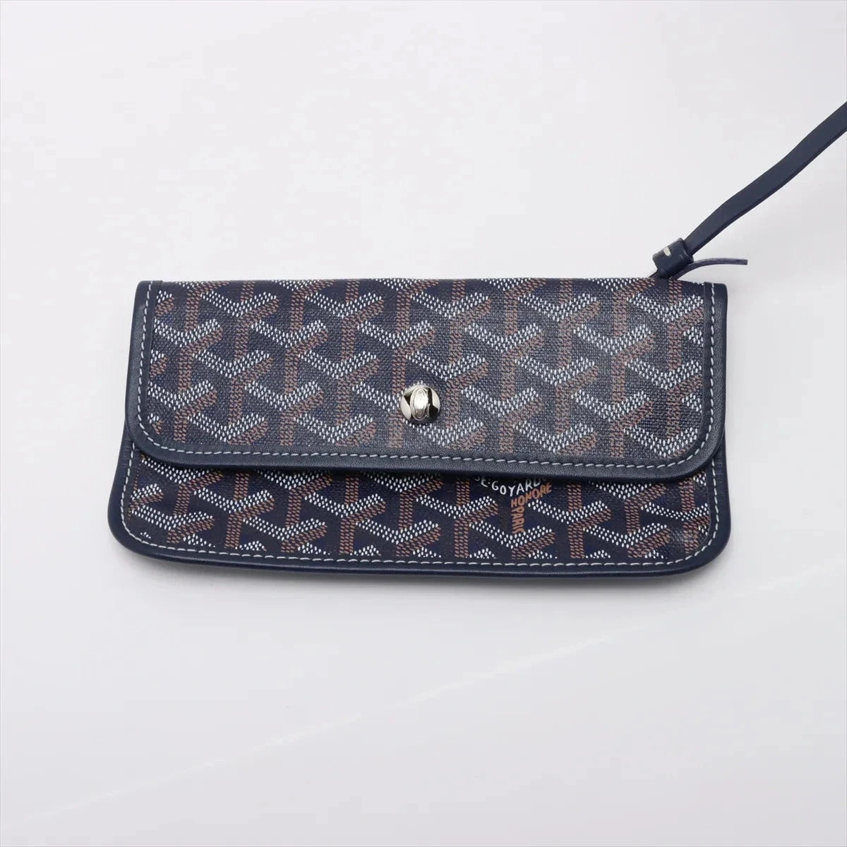 Pre-Loved Saint Louis Tote Goyardine Coated Canvas PM with Silver Hardware, Navy
