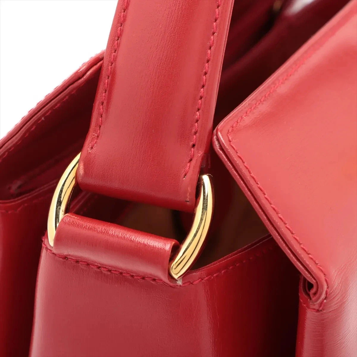 Pre-Loved Handbag Leather with Gold Hardware, Red