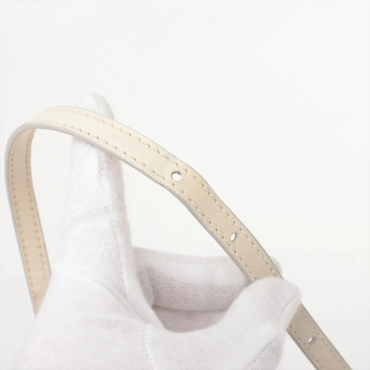 Pre-Loved Peekaboo Handbag Leather Mini with Silver Hardware, Ivory