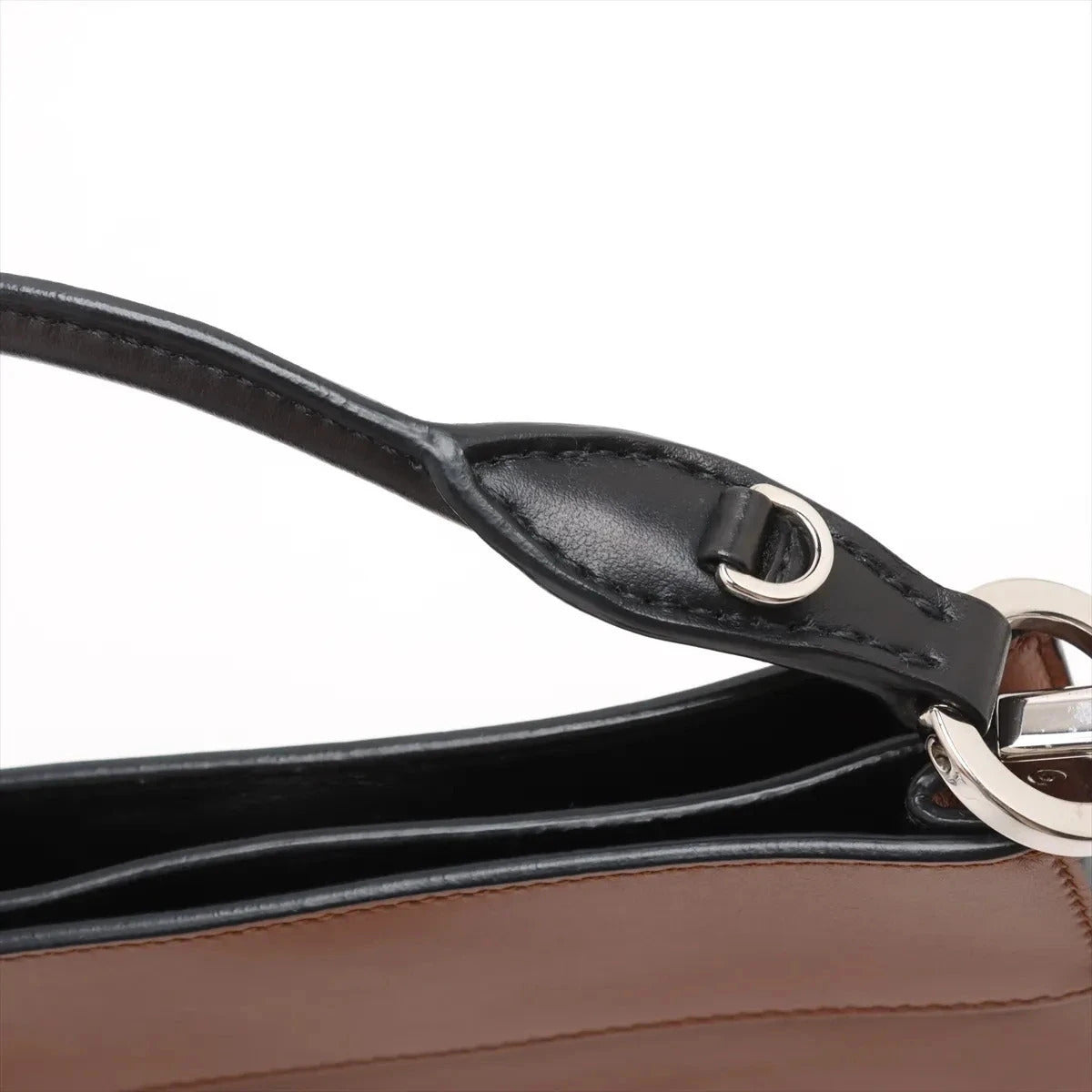 Pre-Loved Margit Handbag Leather Small with Silver Hardware, Brown