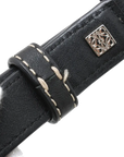 Pre-Loved Puzzle Handbag Embroidered Leather Small with Silver Hardware, Black Multicolor