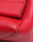 Pre-Loved Lockme II Handbag Leather with Silver Hardware, Red