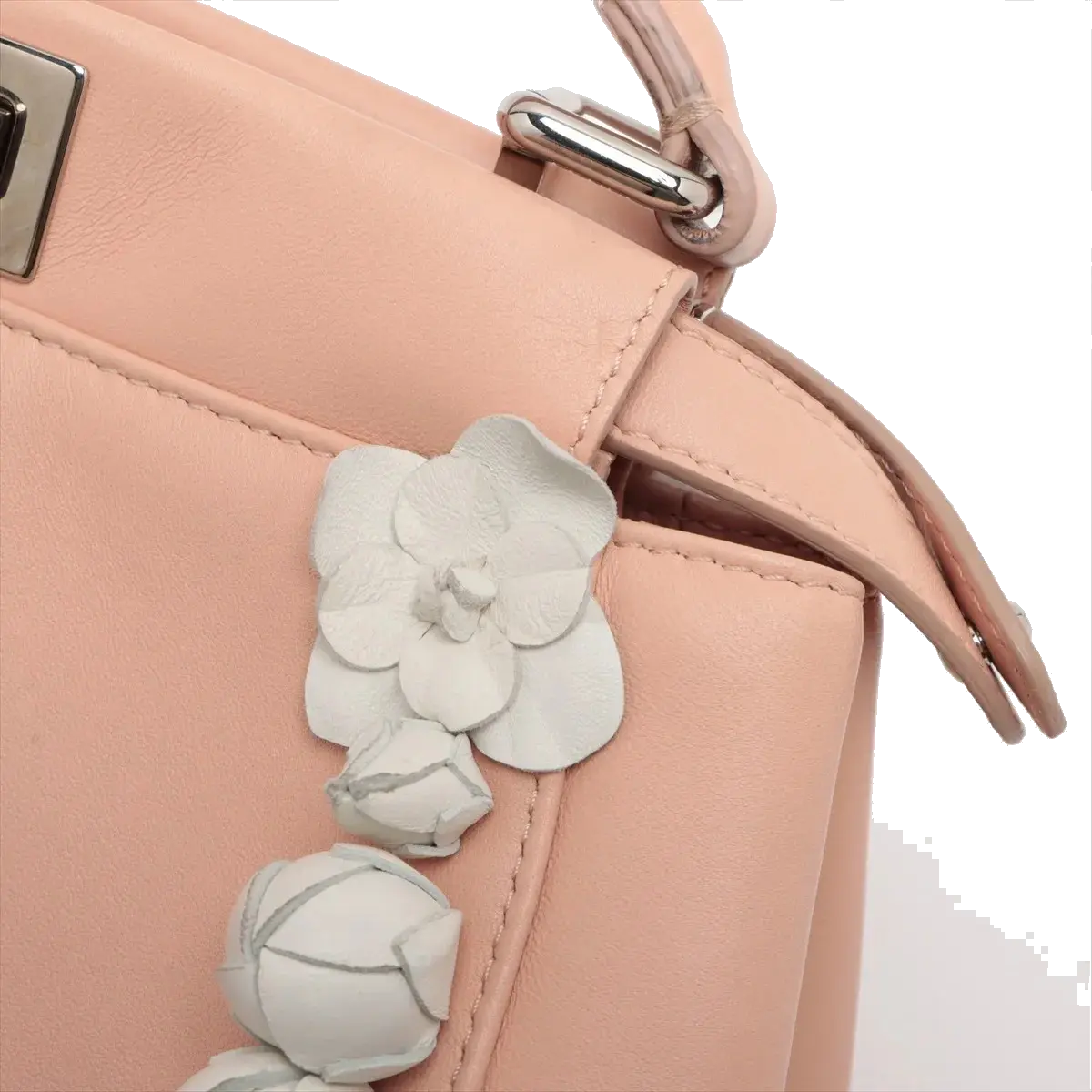 Pre-Loved Peekaboo Handbag Leather Mini with Silver Hardware, Pink