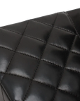 Pre-Loved Classic Double Flap Shoulder Bag Quilted Leather Medium with Gold Hardware, Black