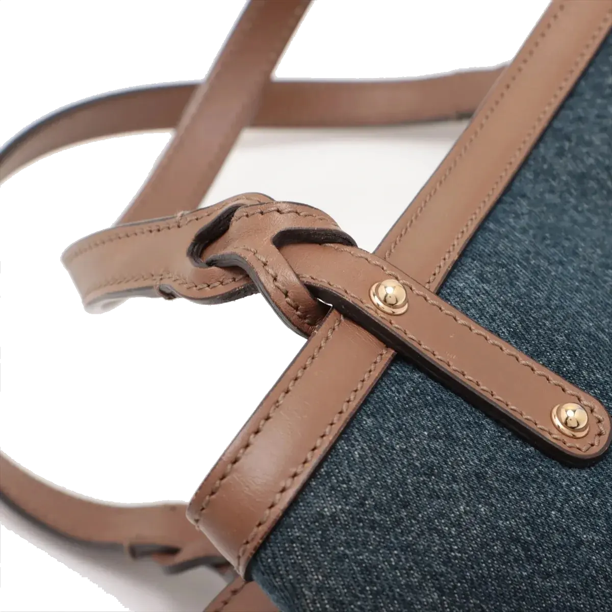 Pre-Loved Craft Tote Denim with Gold Hardware, Blue