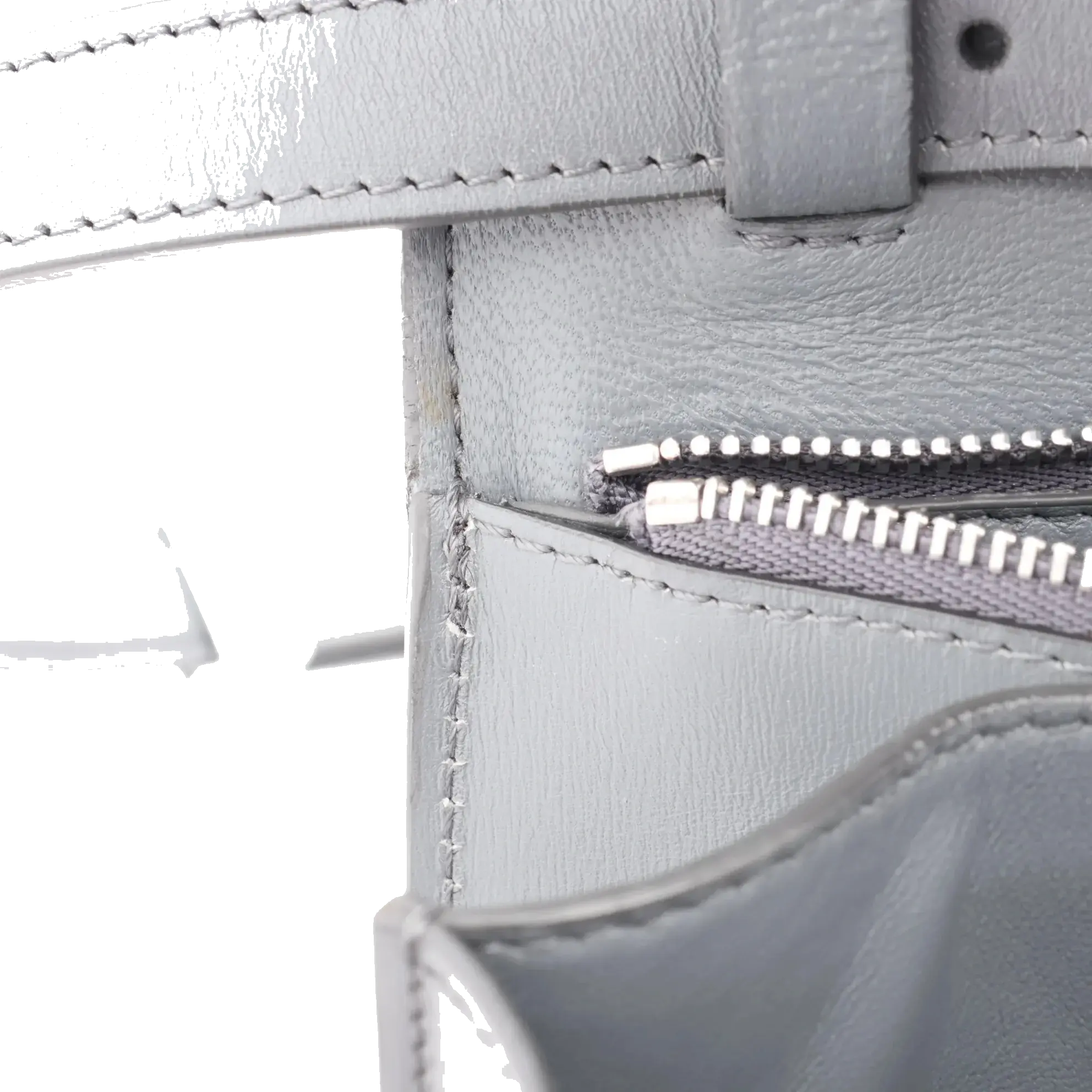 Pre-Loved Classic Box Shoulder Bag Leather Medium with Silver Hardware, Gray