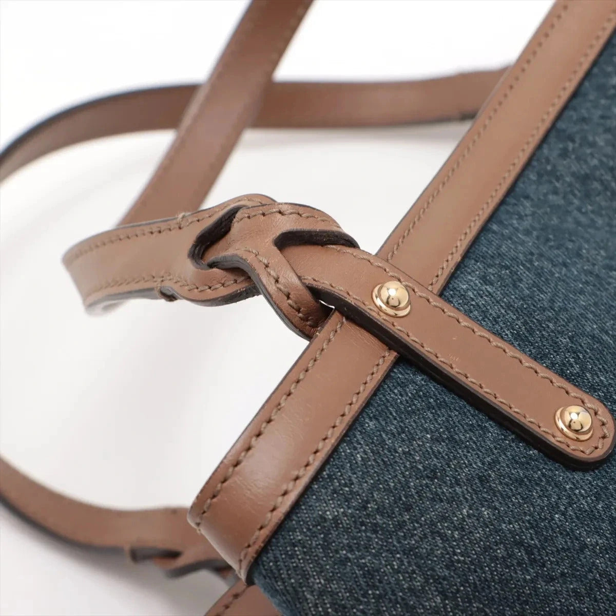 Pre-Loved Craft Tote Denim with Gold Hardware, Blue