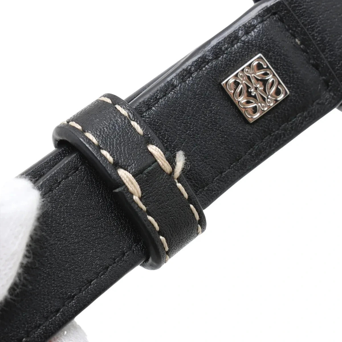 Pre-Loved Puzzle Handbag Embroidered Leather Small with Silver Hardware, Black Multicolor