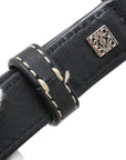 Pre-Loved Puzzle Handbag Embroidered Leather Small with Silver Hardware, Black Multicolor
