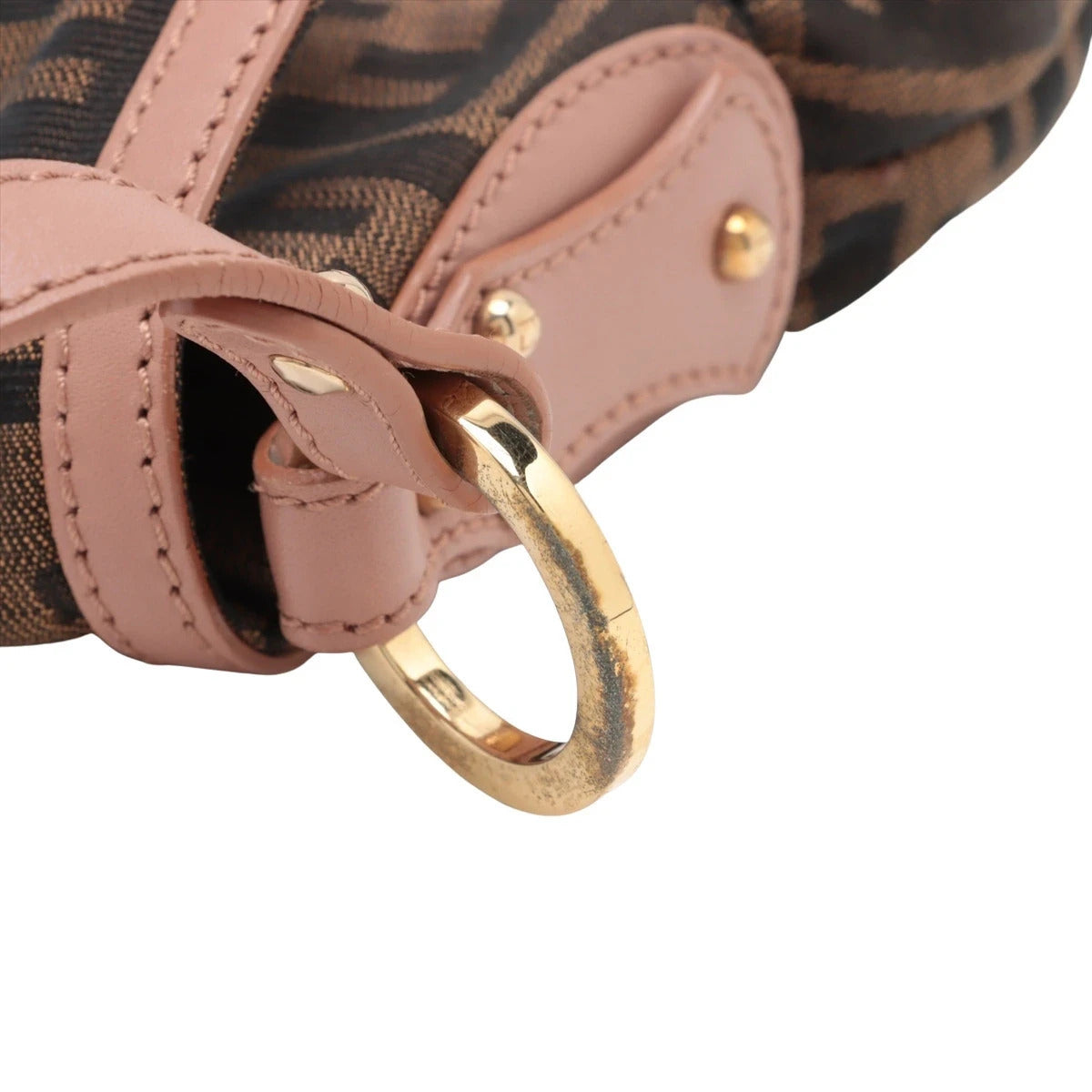Pre-Loved Mia Shoulder Bag Zucca Coated Canvas with Gold Hardware, Brown