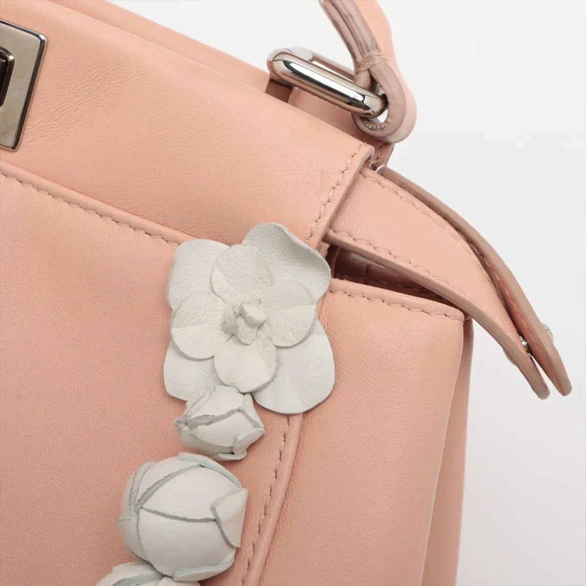 Pre-Loved Peekaboo Handbag Leather Mini with Silver Hardware, Pink