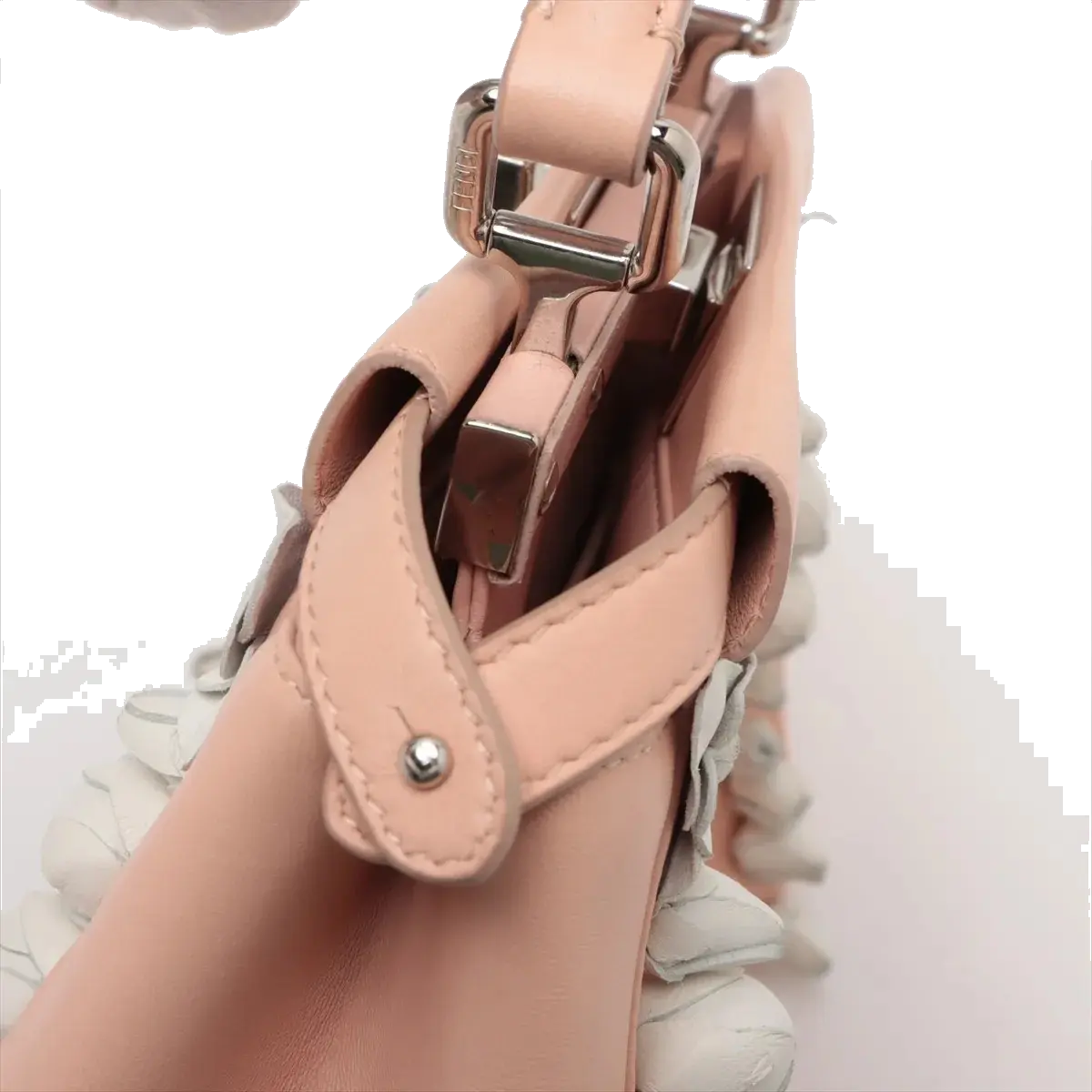 Pre-Loved Peekaboo Handbag Leather Mini with Silver Hardware, Pink