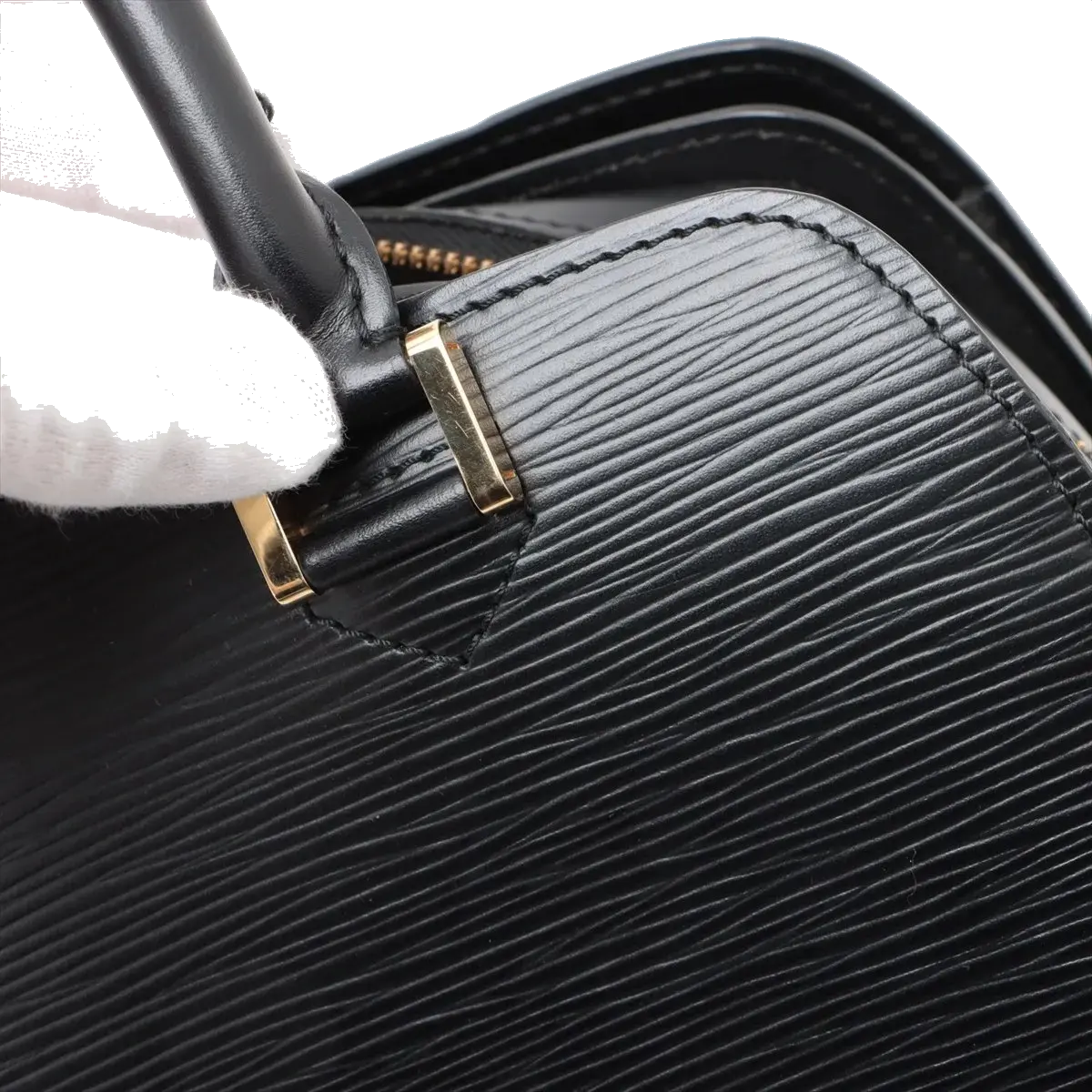 Pre-Loved Pont Neuf Handbag Leather PM with Gold Hardware, Black