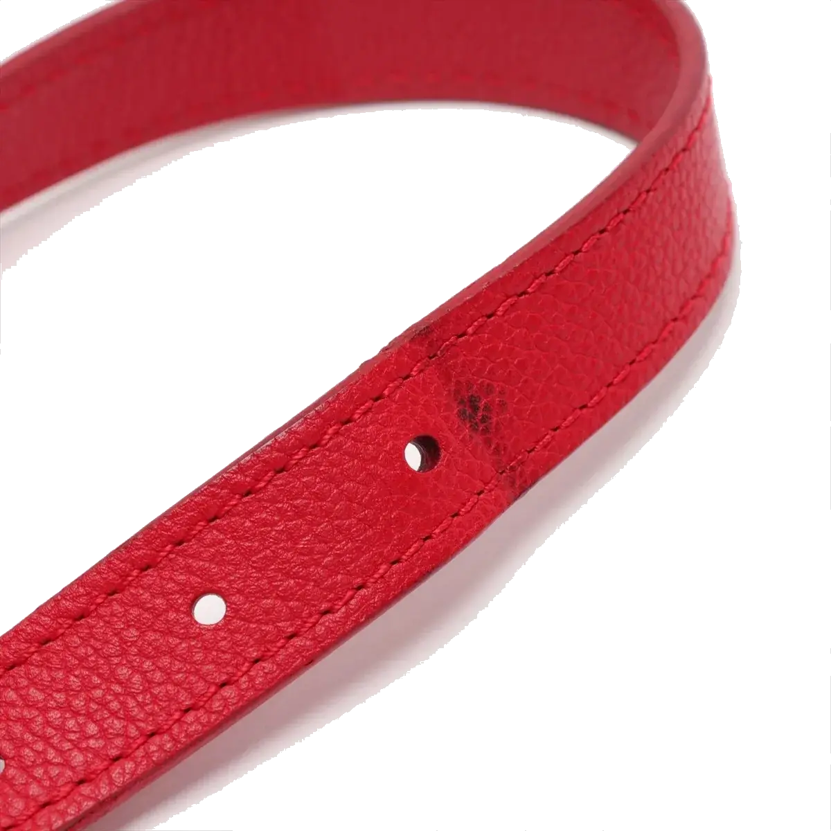 Pre-Loved Lockme II Handbag Leather with Silver Hardware, Red