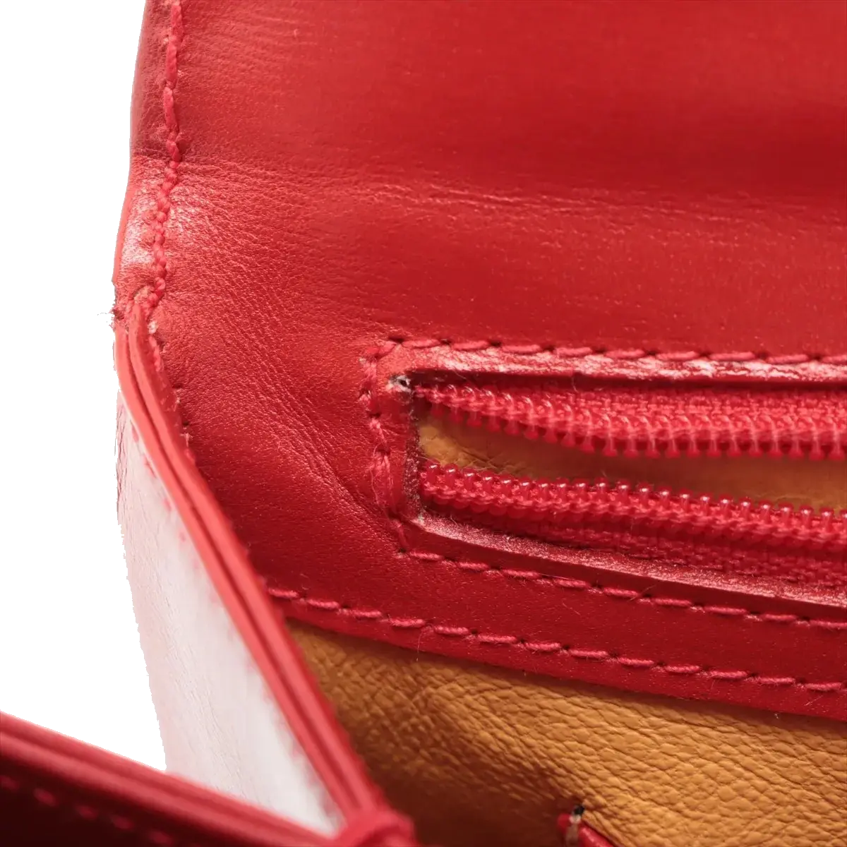 Pre-Loved Handbag Leather with Gold Hardware, Red