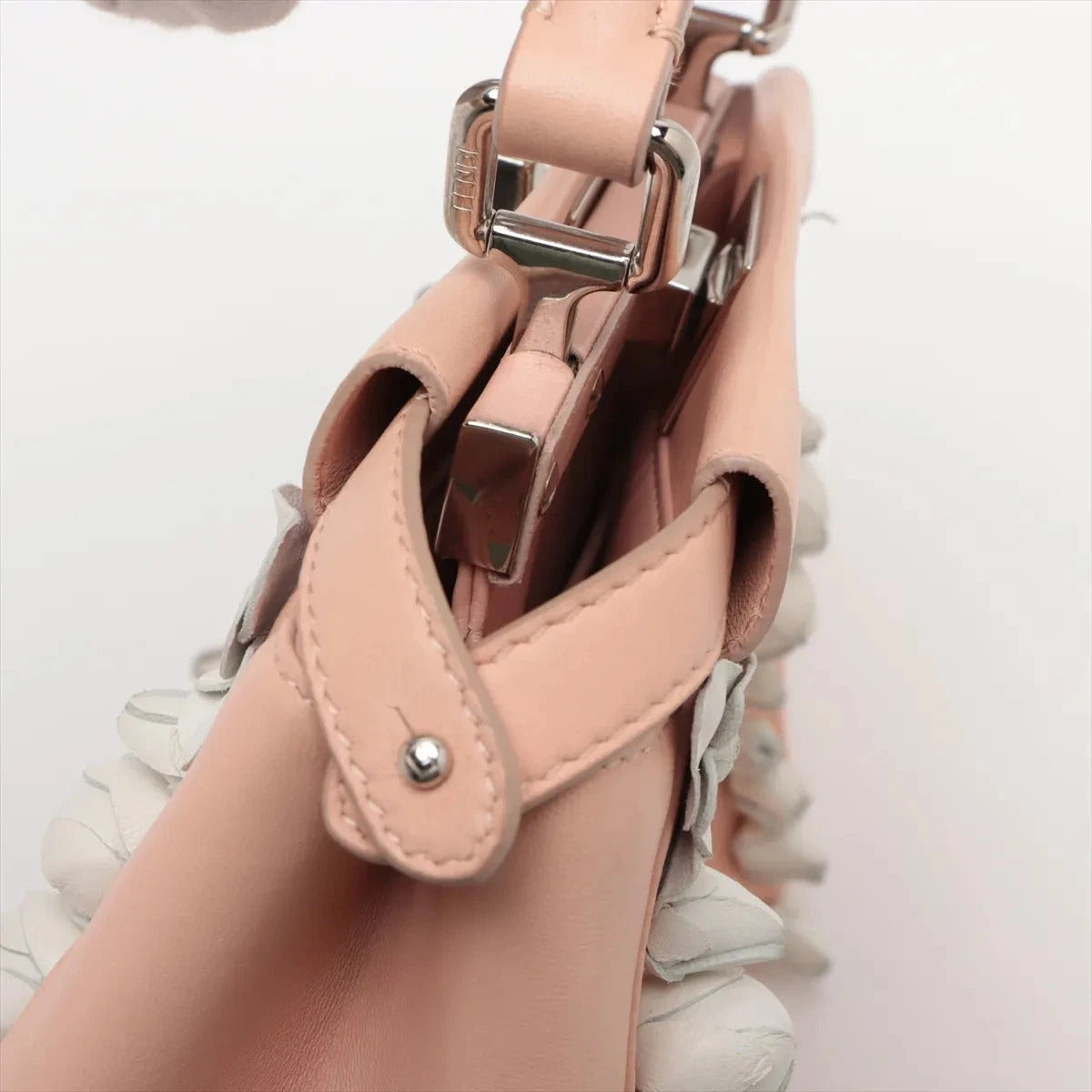 Pre-Loved Peekaboo Handbag Leather Mini with Silver Hardware, Pink