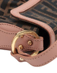 Pre-Loved Mia Shoulder Bag Zucca Coated Canvas with Gold Hardware, Brown