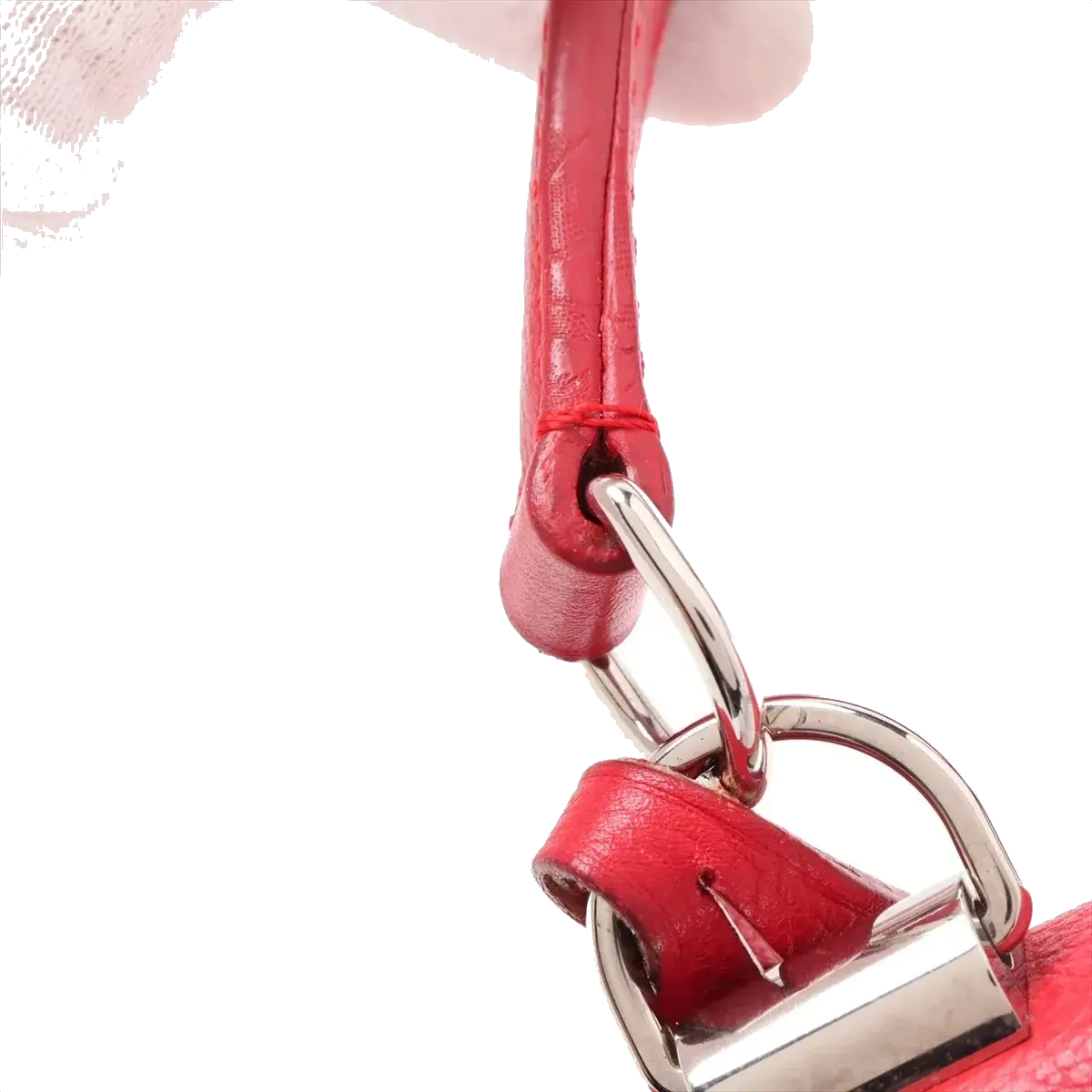 Pre-Loved Lockme II Handbag Leather with Silver Hardware, Red