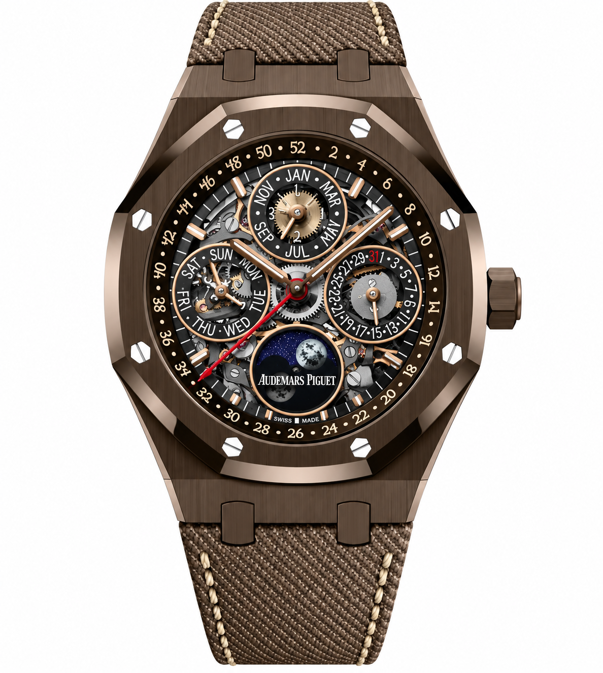 Pre-Loved Royal Oak Perpetual Calendar Openworked "Cactus Jack" 26585CM.OO.D301VE.01, Openworked Dial