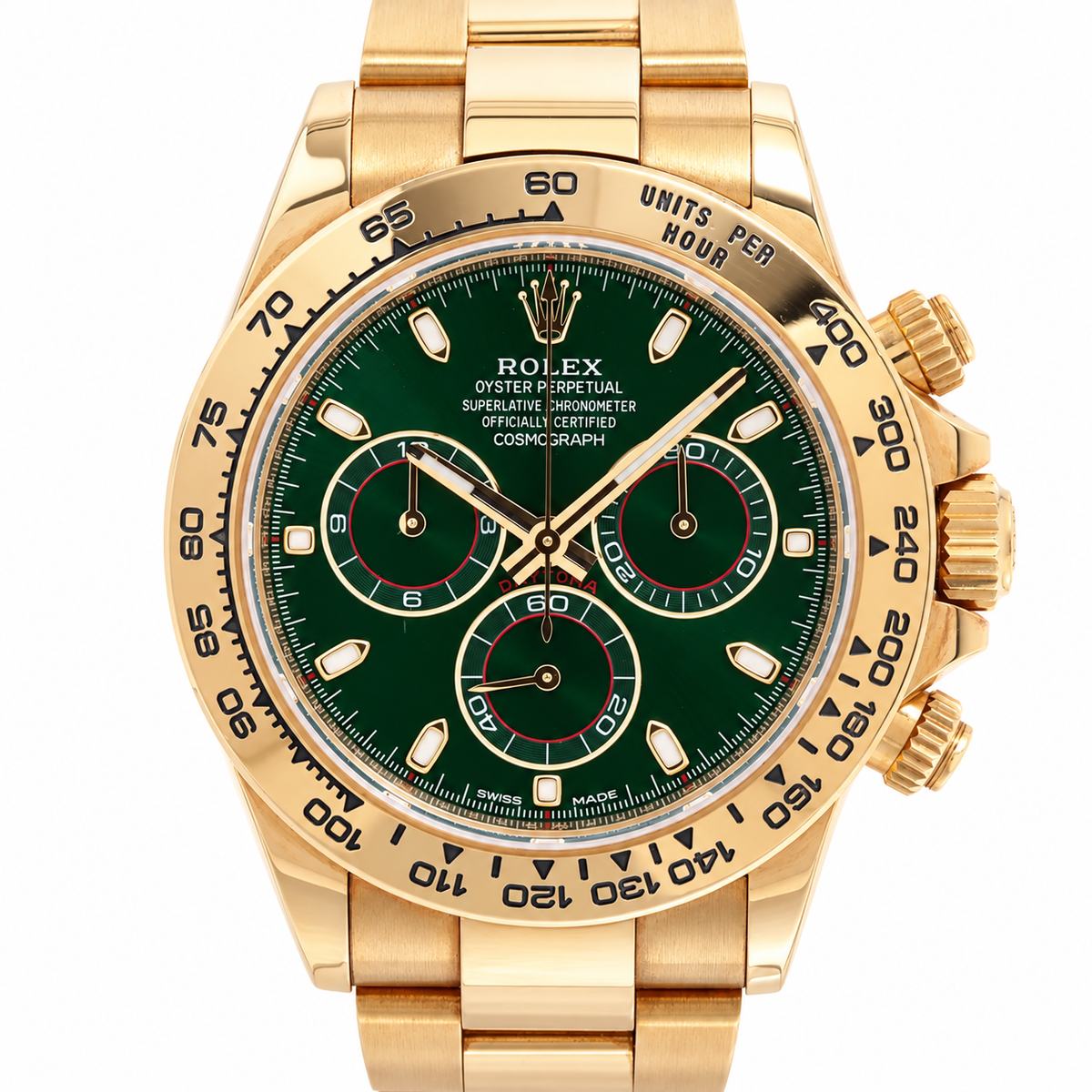 Pre-Loved Cosmograph Daytona 40 Yellow Gold 116508, Green Dial
