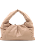 Pre-Loved The Shoulder Pouch Shoulder Bag Leather with Gold Hardware, Beige
