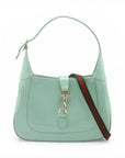 Pre-Loved Jackie Shoulder Bag Leather Small with Gold Hardware, Mint Green