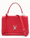 Pre-Loved Lockme II Handbag Leather with Silver Hardware, Red