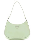 Pre-Loved Cleo Shoulder Bag Leather Small with Silver Hardware, Light Green