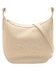 Pre-Loved Heloise Cuir Triomphe Shoulder Bag Leather Medium with Gold Hardware, Cream