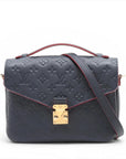 Pre-Loved Pochette Métis Crossbody Bag Monogram Leather with Gold Hardware, Navy Blue