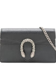 Pre-Loved Dionysus Crossbody Bag Leather Super Mini with Aged Silver Hardware, Black