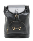 Pre-Loved Horsebit 1955 Backpack Leather with Gold Hardware, Black