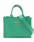 Pre-Loved Symbole Tote Triangle Leather Small with Gold Hardware, Green