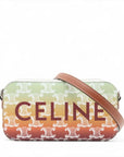 Pre-Loved Triomphe Camera Bag Crossbody Bag Triomphe Coated Canvas Small with Silver Hardware, Multicolor Gradient