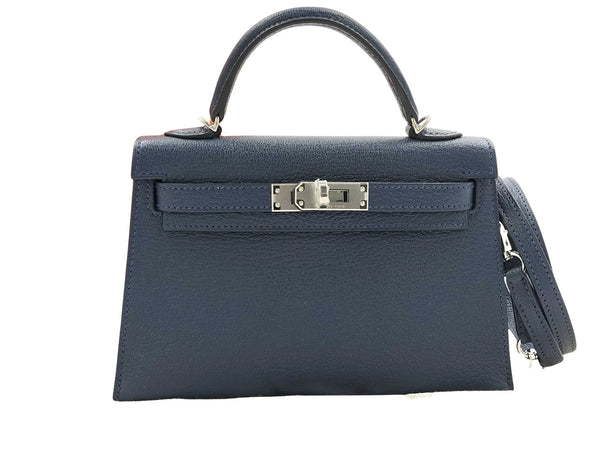 Pre-Loved Kelly Handbag Leather Mini II with Palladium Hardware