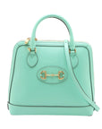 Pre-Loved Gucci 1955 Horsebit Handbag Leather Small with Gold Hardware, Mint Green