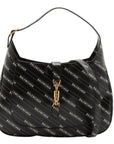 Pre-Loved Jackie 1961 Shoulder Bag Logo Stripe Leather Medium with Gold Hardware, Black
