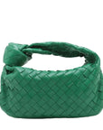 Pre-Loved Jodie Handbag Intrecciato Leather Mini with Gold Hardware, Green