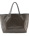 Pre-Loved Saint Louis Tote Goyardine Coated Canvas GM with Black Hardware, Black