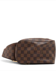 Pre-Loved Geronimos Crossbody Bag Damier Coated Canvas with Gold Hardware, Brown