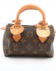 Pre-Loved Mini Speedy Handbag Monogram Coated Canvas Mini with Gold Hardware, Brown