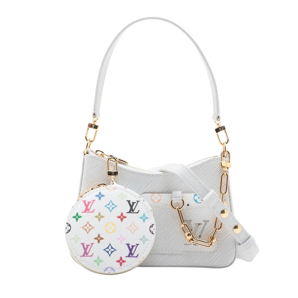 Pre-Loved Marellini (LV x Murakami) Shoulder Bag Leather with Gold
