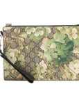 Pre-Loved GG Blooms Pouch Clutch Monogram Coated Canvas with Silver Hardware, Beige Multicolor