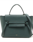 Pre-Loved Belt Bag Handbag Leather Micro with Gold Hardware, Dark Green